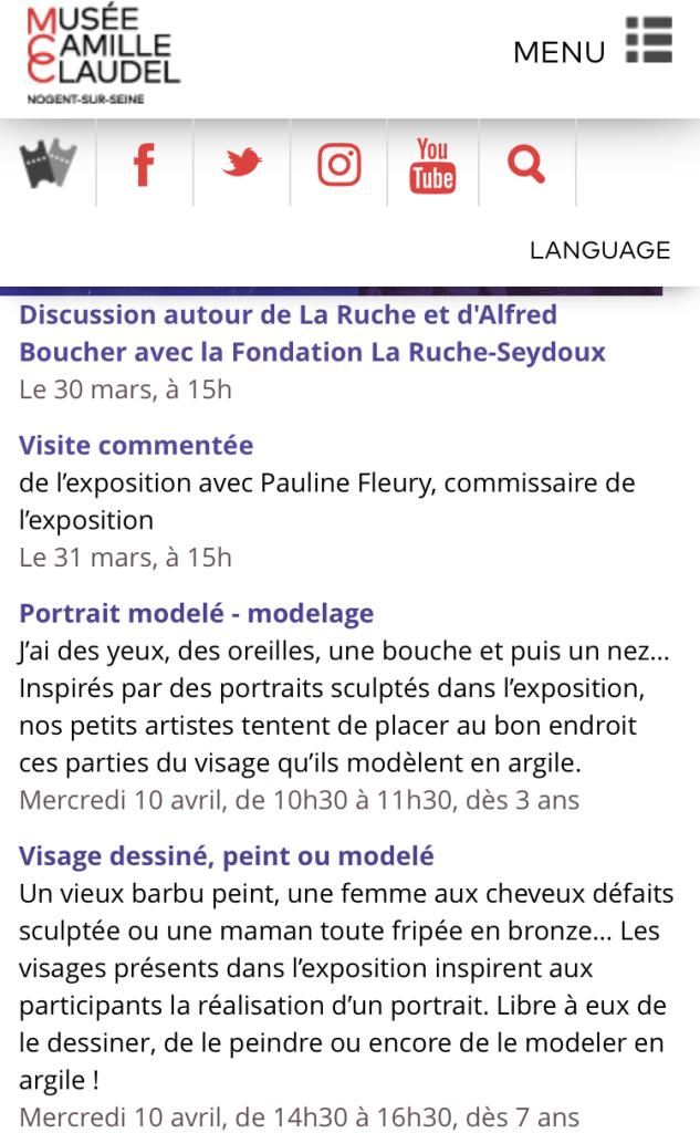 Exposition Alfred Boucher Musée Camille Claudel partir Mars 2024.