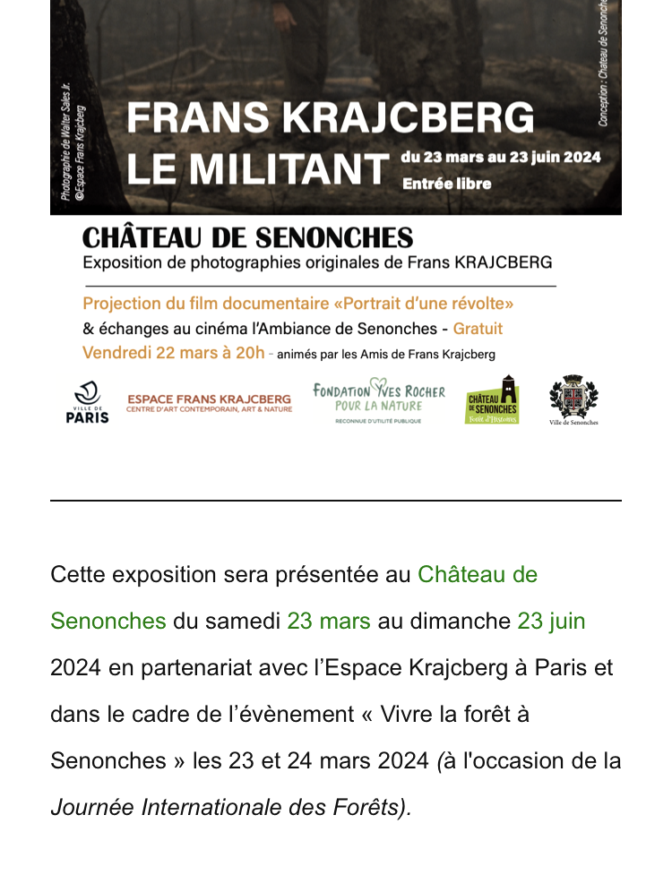 Espace Frans Krajberg château Senonches- samedi Mars 2024.
