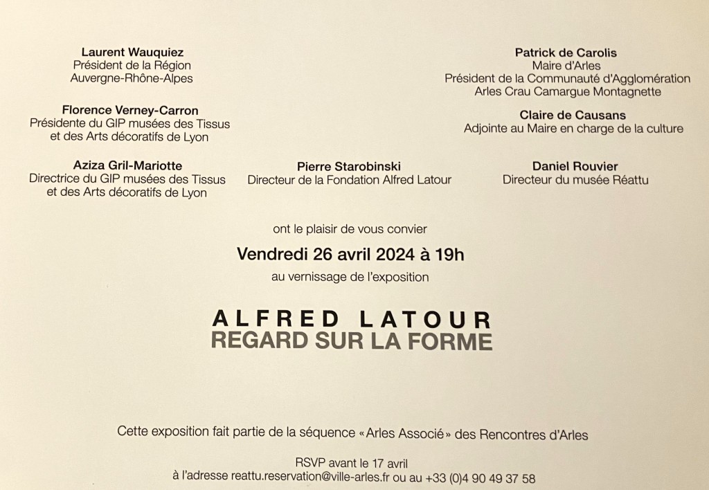 Musée Réattu Arles. Regard forme Alfred Latour. Avril 2024.