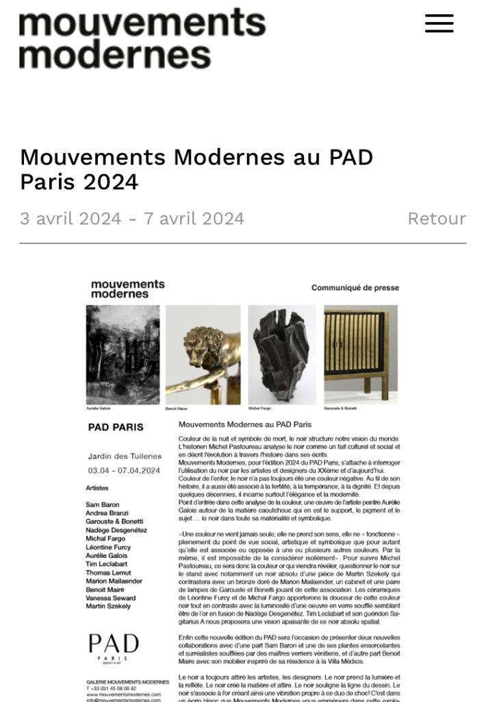 Mouvements Modernes 03/07 Avril 2024.