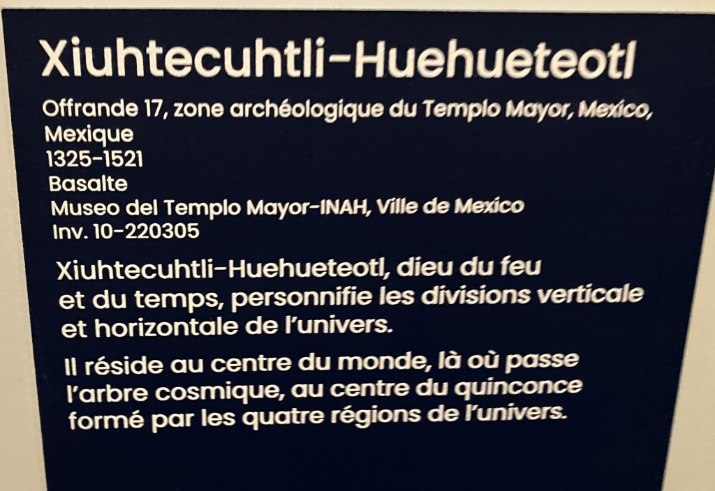 Musée quai Branly Jacques Chirac MEXICA partir Avril 2024.