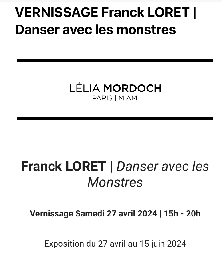 Galerie Lélia Mordock Franck Loret