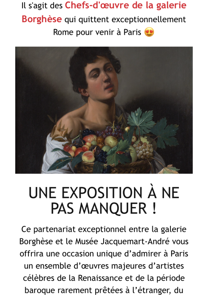 Musée Jacquemart André rentrée prochaine Septembre 2024. galerie Borghèse