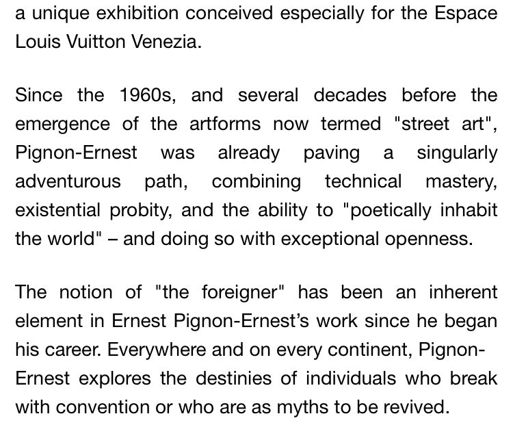 Espace Louis Vuitton Venise- Avril 2024. Ernest Pignon Ernest.