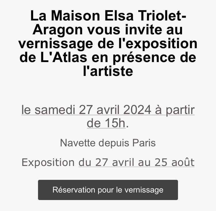 Maison Aragon -Triolet L’Atlas partir Avril 2024.