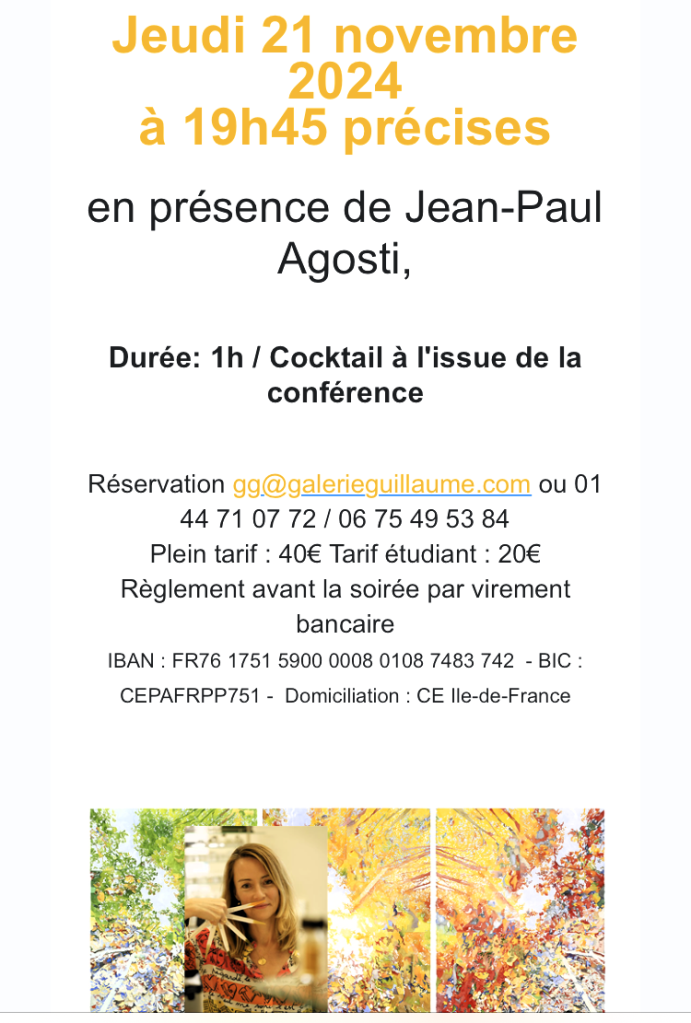 Galerie Guillaume soirée olfactive couleurs parfums- jeudi Novembre 2024.