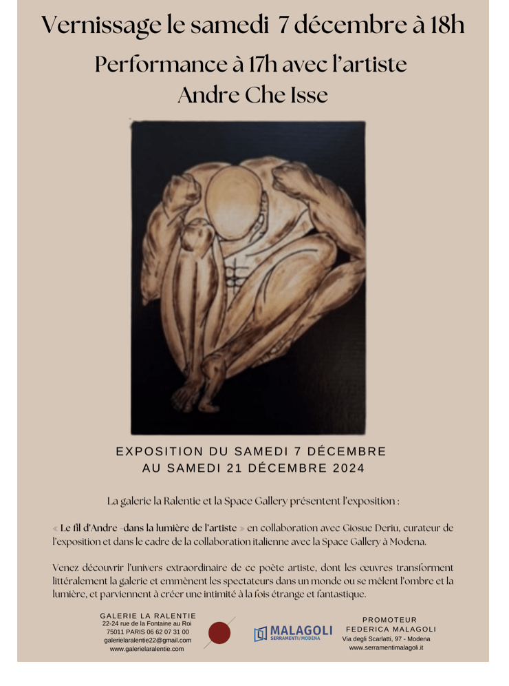 Galerie ralentie exposition André Isse Décembre 2024.