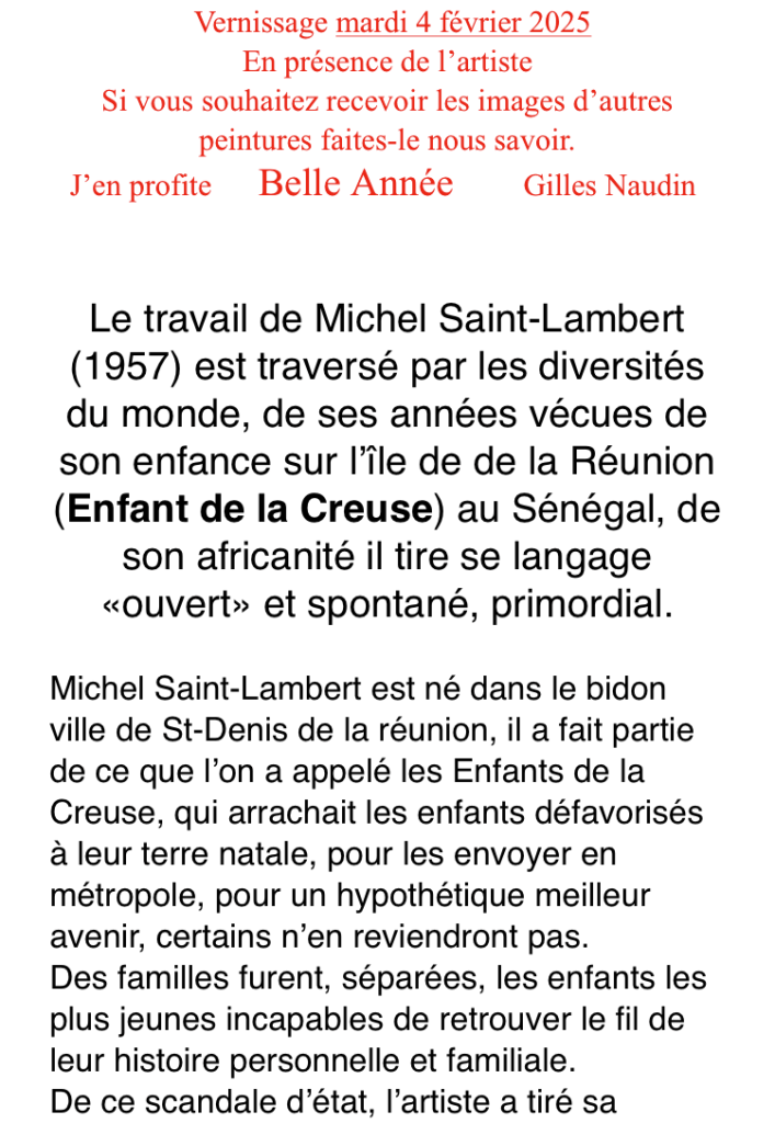 Galerie Saint-Lambert vernissage Février 2025.