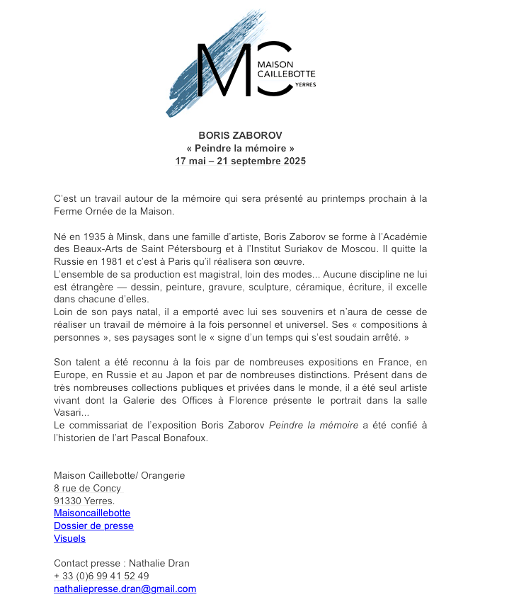 Maison Caillebotte Boris Zaborov 2025.